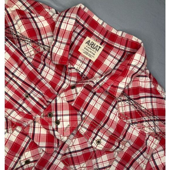 Ariat Retro Fit Red Long Sleeve Western Shirt 2XL XXL Embroidered - Picture 1 of 8